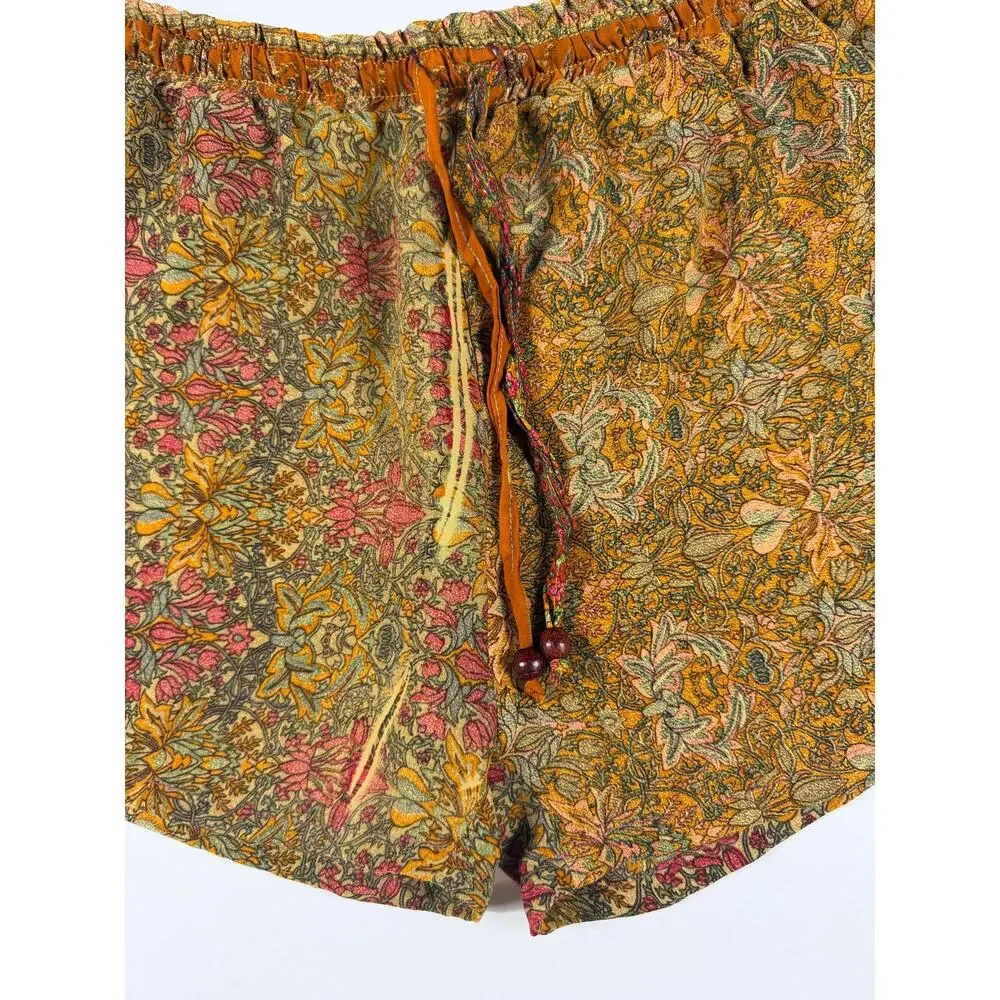 RR HAWAII Resort Floral Boho Drawstring Shorts Large